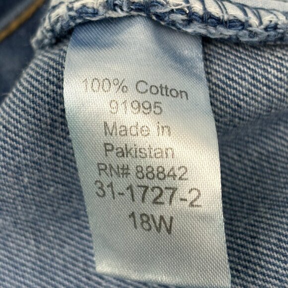 Woman Within Straight Leg Women's size 18W Medium Wash Blue Denim Jeans - Picture 3 of 4